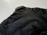 80s Eddie Bauer Leather Puffer Jacket L Black
