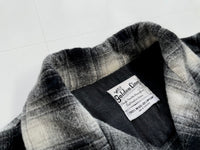60s Vintage goldenLine Shadow Plaid Wool shirt Black&White M