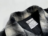 60s Vintage goldenLine Shadow Plaid Wool shirt Black&White M