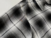50s Vintage Deadstock ARROW Rayon ShadowPlaid Shirt XL Black&White