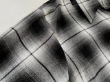50s Vintage Deadstock ARROW Rayon ShadowPlaid Shirt XL Black&White