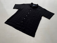 90s Vintage RalphLauren CALDWELL Shadow Plaid shirt L Black