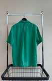 90s Vintage Polo RalphLauren “CALDWELL”100%Linen Opencollar Shirt S Emerald