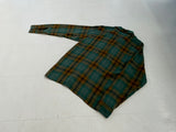 50s Vintage TOPSALL Rayon ShadowPlaid Shirt M Green