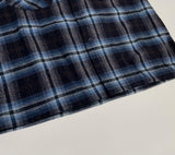 70s Vintage Ombre Wool Opencollar shirt Navy&Blue L