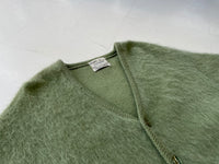 60s Sears Mohair Cardigan L SilverGreen