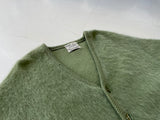 60s Sears Mohair Cardigan L SilverGreen