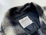 60s Vintage GoldenLine ShadowPlaid Wool L/S Shirt L Black&White
