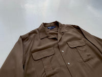 90s Polo RalphLauren Rayon Loop Shirt M LightBrown