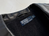 90s Polo RalphLauren Leather CarCoat L Black