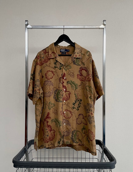 90s Vintage Polo RalphLauren CLAYTON “Flower”Opencollar Shirt XL