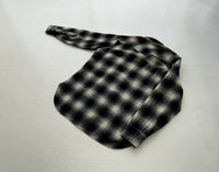 70s Vintage PENDLETON ShadowPlaid Western Shirt L Black&White