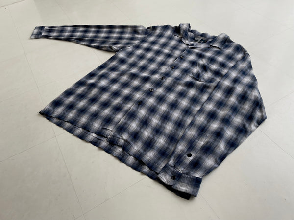 90s Vintage Rayon Polo Ralph Lauren ShadowPlaid Shirt XL