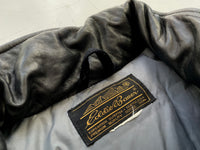 80s Eddie Bauer Leather Puffer Jacket Black