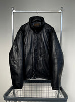 80s EddieBauer Leather Puffer Jacket XL