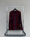 50s Vintage Mac Phergus Rayon ShadowPlaid  Loop Shirt M Black&Red