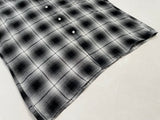 50s Vintage Deadstock ARROW Rayon ShadowPlaid Shirt XL Black&White