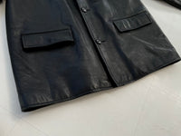 90s Polo RalphLauren Leather CarCoat M Black