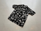 90s Vintage Polo RalphLauren Black Hawaiian OpenCollar Rayon Shirt M Black&White
