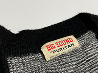 50s vintage PURITAN Mohair cardigan Black White Diamond Pattern