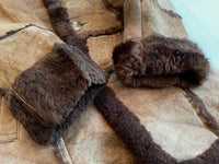 70s Vintage olde hide house mouton coat 38 chocolate