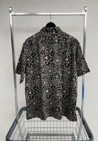 90s Vintage RalphLauren “Black Flower”Linen Shirt XL Black
