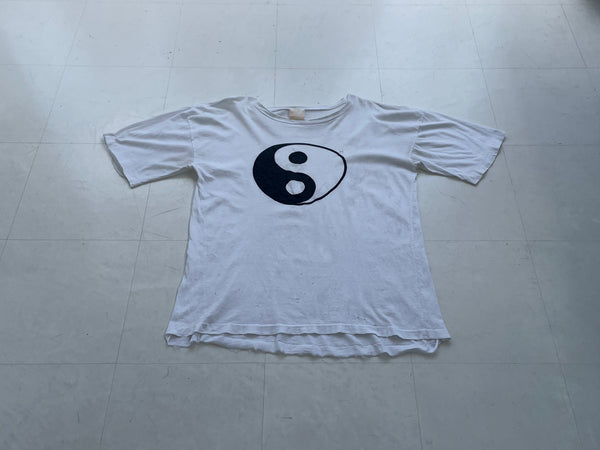 90s Vintage Yingyang T-shirt XL White Asis