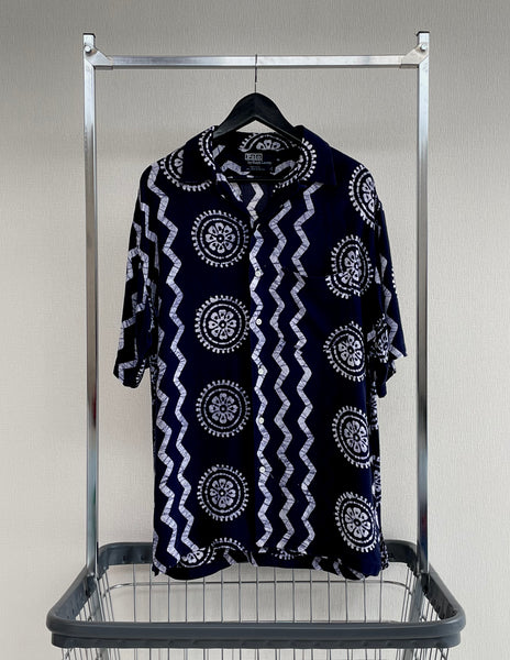 90s Vintage Polo RalphLauren Tie-Dye 100% Rayon OpenCollar Shirt M