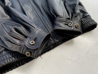 80s Burberry Leather Jacket L Black