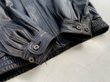 80s Burberry Leather Jacket L Black