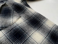 70s Vintage PENDLETON ShadowPlaid Western Shirt L Black&White
