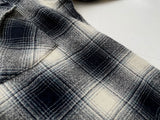 70s Vintage PENDLETON ShadowPlaid Western Shirt L Black&White