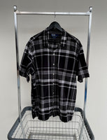 90s Vintage CALDWELL Plaid Black&White Shirt XL