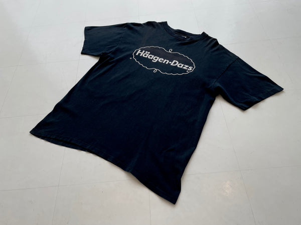 90s Vintage Haagen-Dazs “Big Logo”T-shirt XL Black