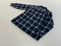 70s Vintage Pendleton Wool Plaid Shirt Blue&Ivory XL