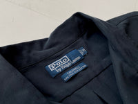 90s Vintage Polo RalphLauren CALDWELL OpenCollar Shirt M Black