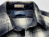 70s Vintage PENDLETON ShadowPlaid Western Shirt L Black&White