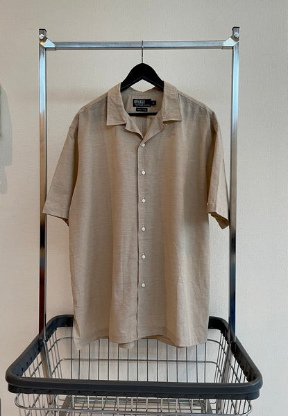 90s Vintage Polo RalphLauren “Made In Opencollar Shirt XL Beige”
