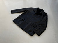 90s RalphLauren Leather CarCoat L Black