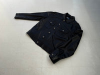 90s RalphLauren Leather Trucker Jacket L Black