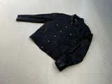 90s RalphLauren Leather Trucker Jacket L Black