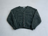 60s Vintage BRENT Mohair Cardigan SageGreen&White L