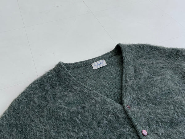 BRENT ベージュ モヘアカーディガン Mサイズ　ブレント　60s ビンテージ 古着 モヘアカーディガン【1960's】【BRENT】Vintage Mohair