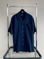 90s Vintage RalphLauren CALDWELL OpenCollar Shirt XL Navy