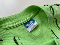 90s Vintage MickeyMouse Surfing AllOver Print T-shirt XL LimeGreen