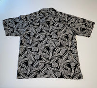 90s RalphLauren “Leaf” Rayon Shirt L Black