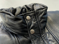 80s Eddie Bauer Leather Puffer Jacket Black