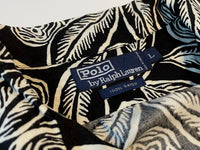 90s RalphLauren “Leaf” Rayon Shirt L Black