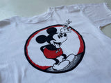 80s Vintage MickeyMouse Smoking T-shirt XL White