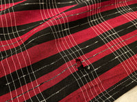 50s vintage BlackXRed plaid opencollar shirt M